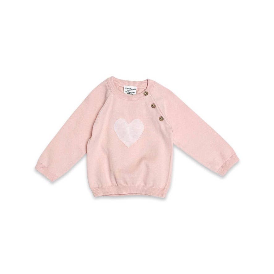 Hearts Jacquard Sweater Knit Baby Pullover (Organic Cotton) - Kids Clothing by Carlyle Avenue