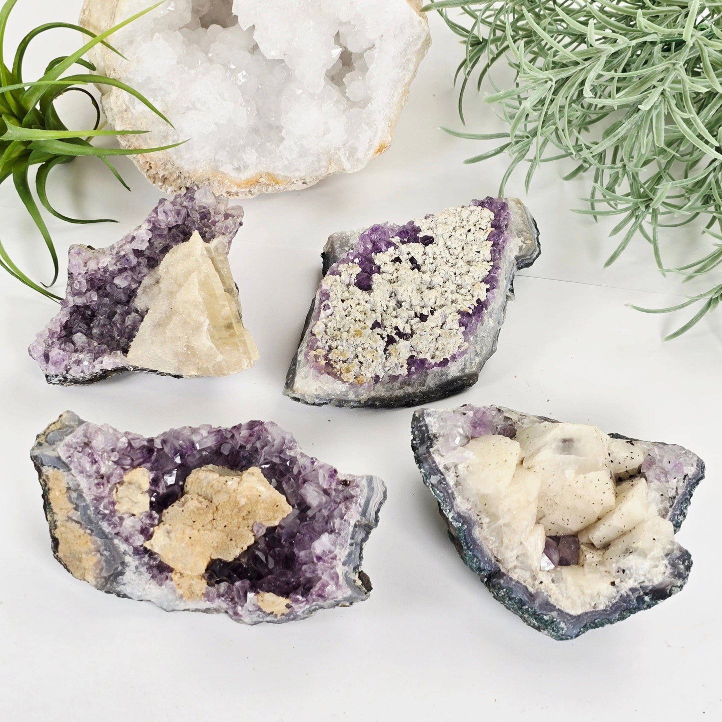 Amethyst with Calcite Crystal Cluster - Decorative Accessories by Carlyle Avenue