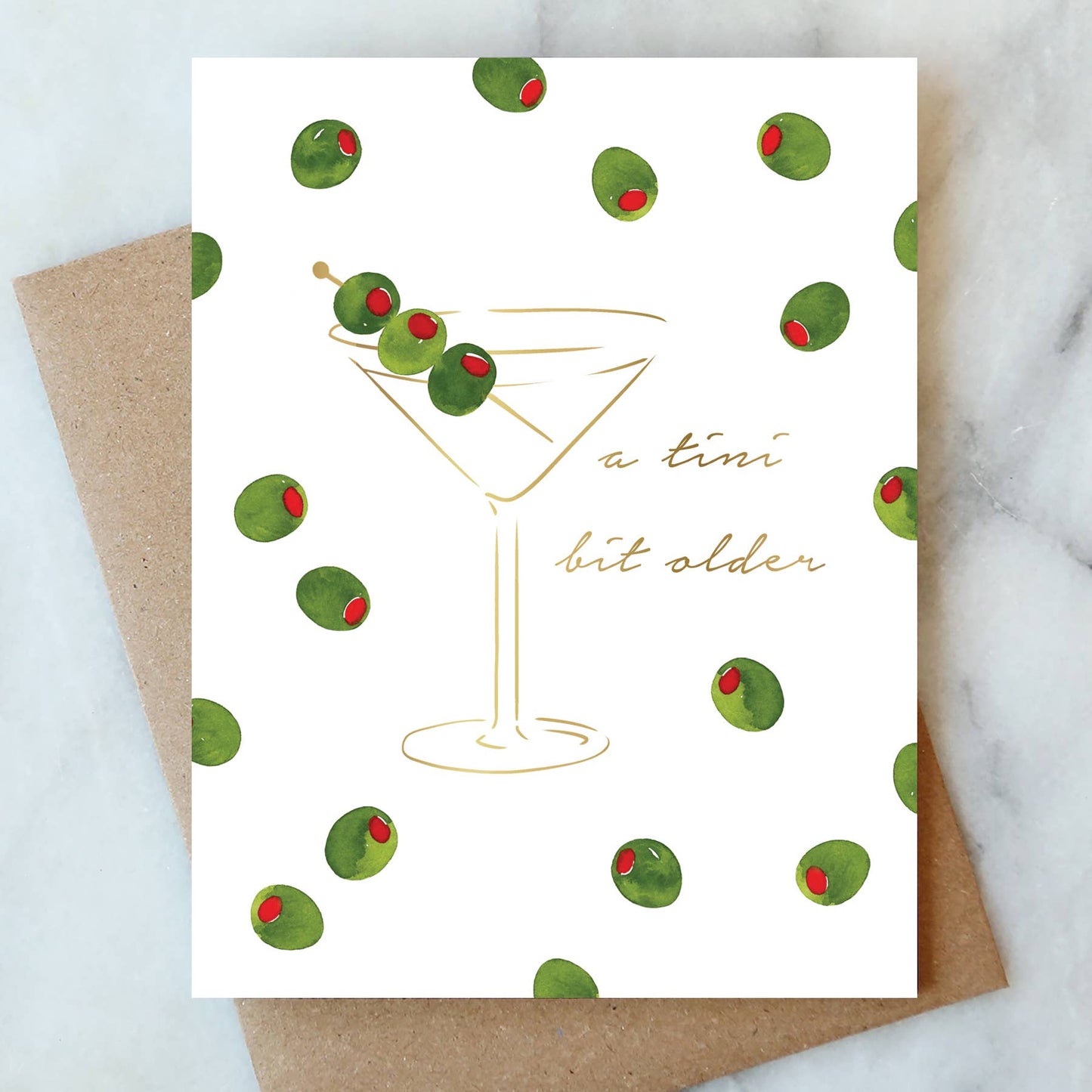 Martini Olives Birthday Greeting Card | Birthday Card - by Carlyle Avenue