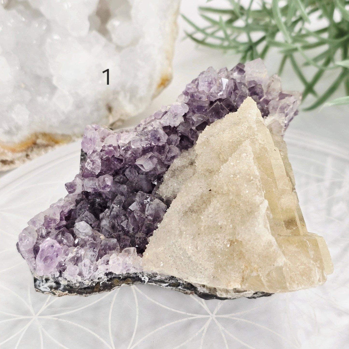 Amethyst with Calcite Crystal Cluster - Decorative Accessories by Carlyle Avenue