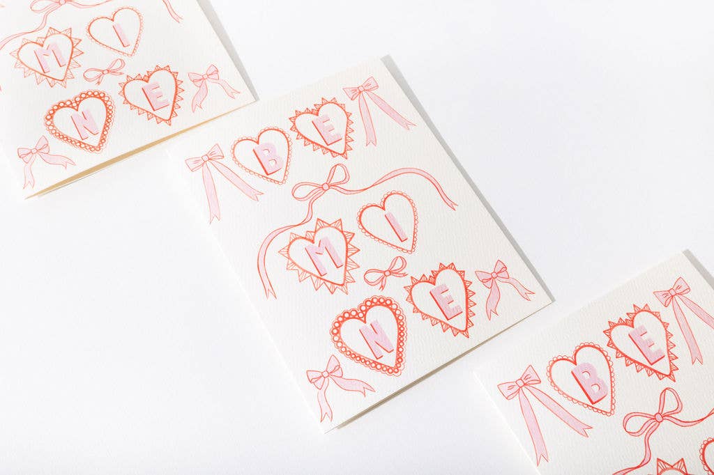 Heart Charms Be Mine Card - Greeting Cards by Carlyle Avenue