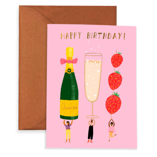 CHAMPAGNE WISHES - Birthday Card - Greeting Cards by Carlyle Avenue
