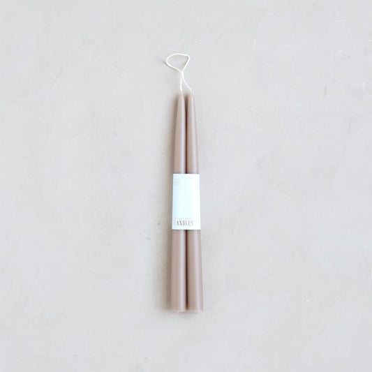 Pair of Taper Candles - Greige - Candles by Carlyle Avenue
