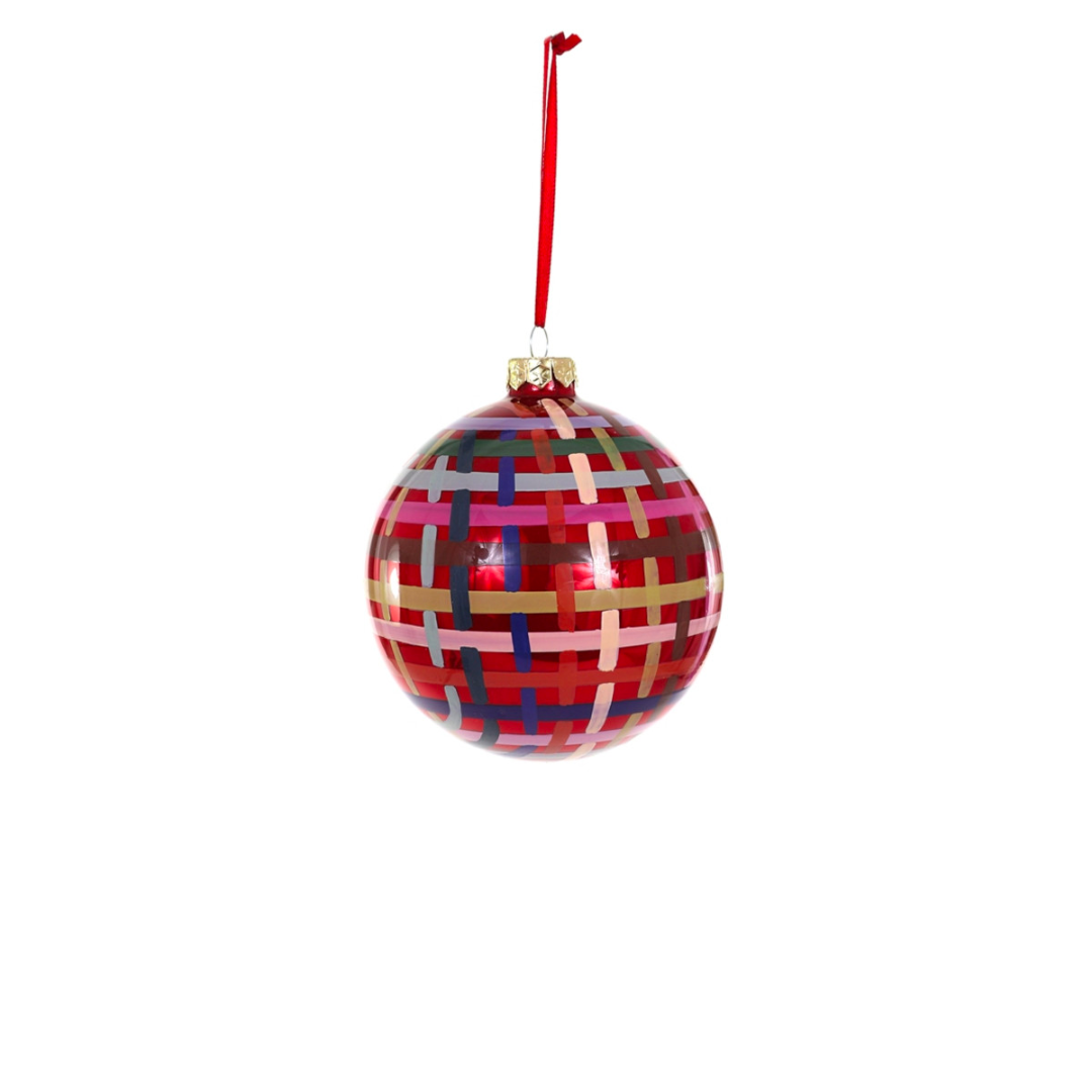 Plaid Bauble Ornament - Red - Ornaments by Carlyle Avenue