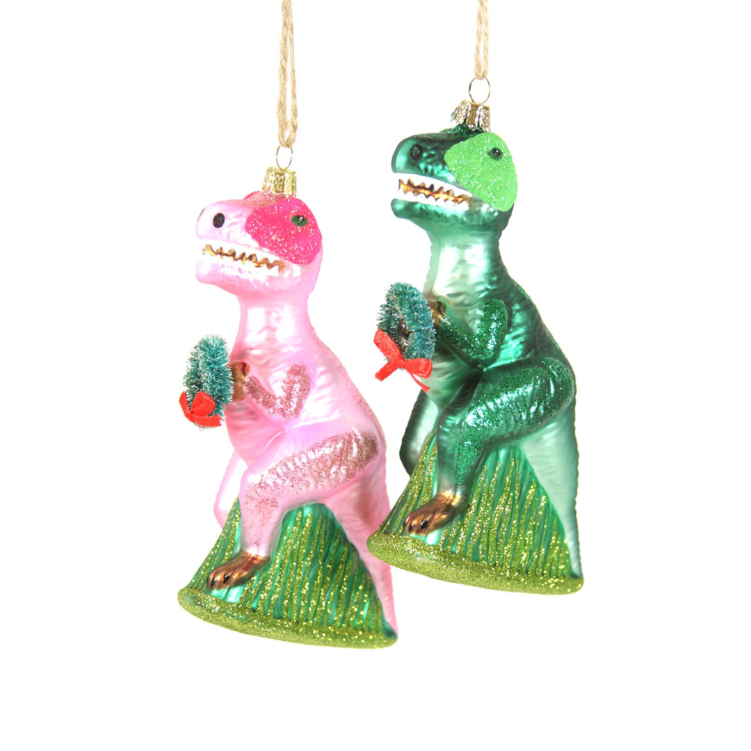 Merry Merry T-Rex Ornament - Set of 2 - Ornaments by Carlyle Avenue