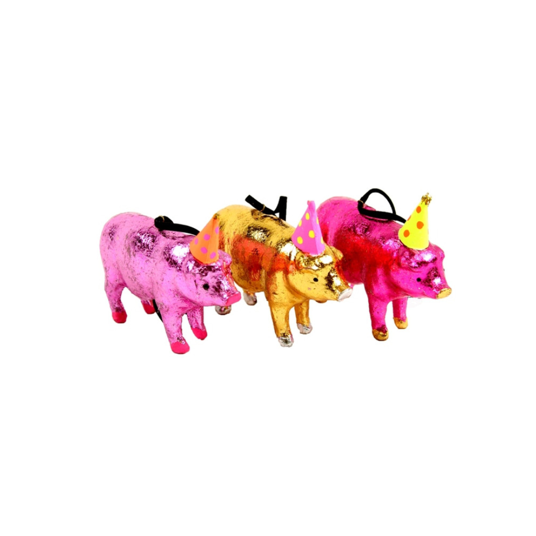 Lucky Pig Ornament - Set of 3 - Ornaments by Carlyle Avenue