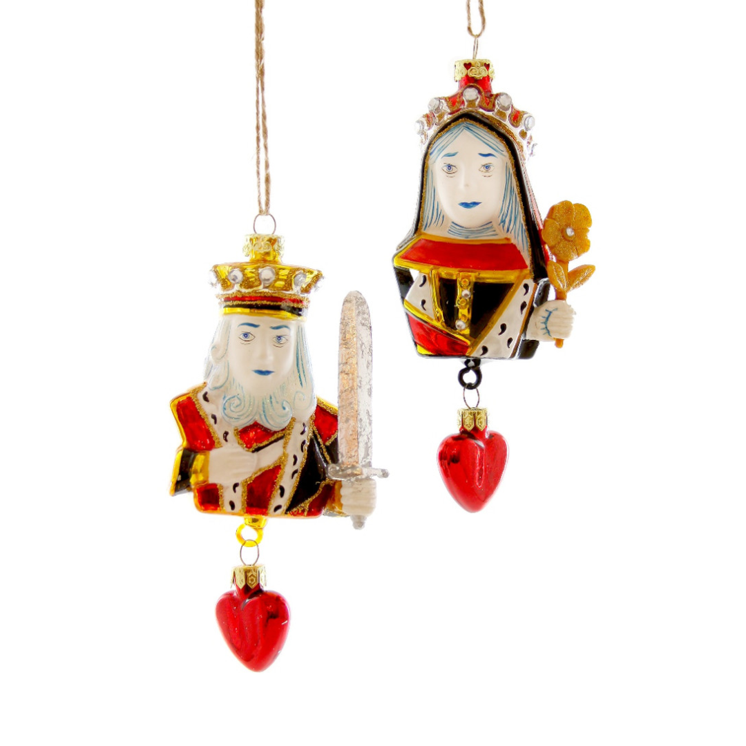 King & Queen of Hearts Ornaments- Set of 2 - Ornaments by Carlyle Avenue