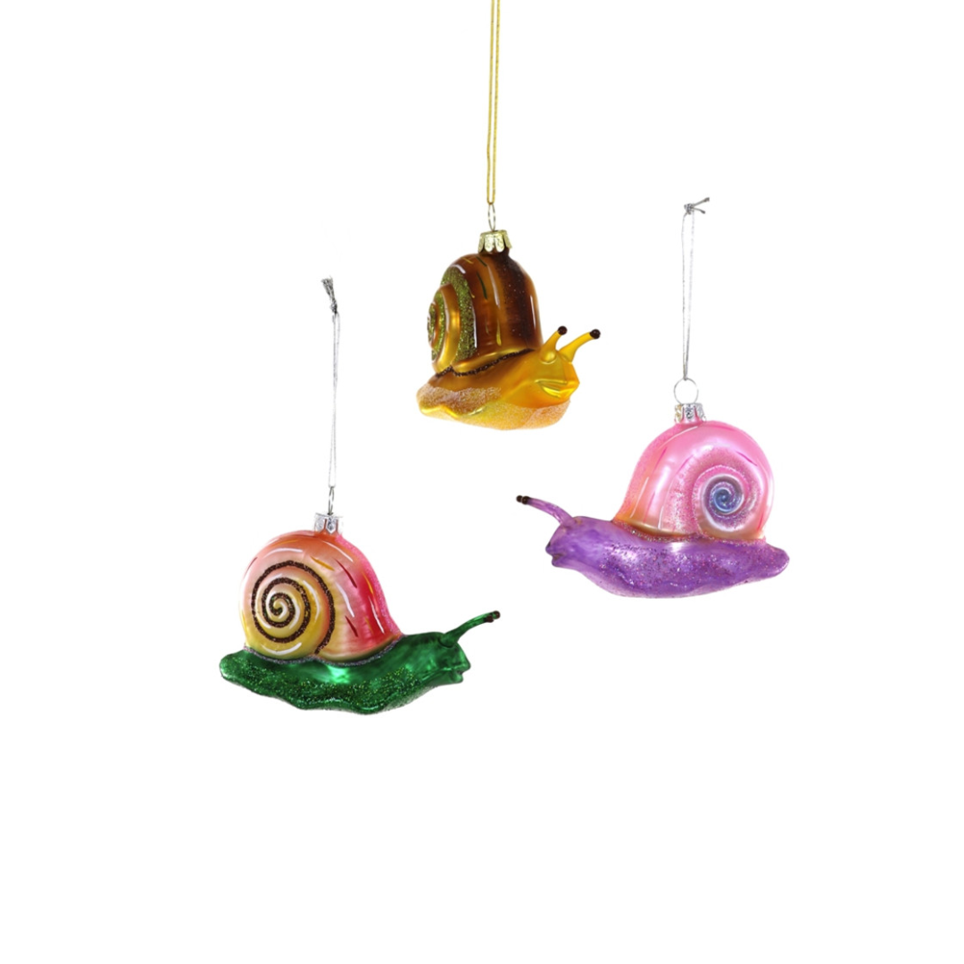 Fern Snail Ornaments - Set of 3 Assorted - Ornaments by Carlyle Avenue