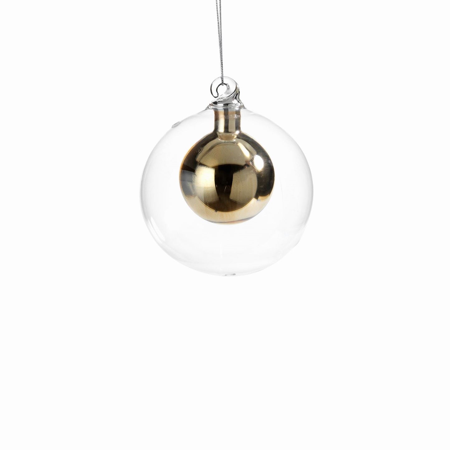 Double Glass Ball Ornament - Gold - Ornaments by Carlyle Avenue