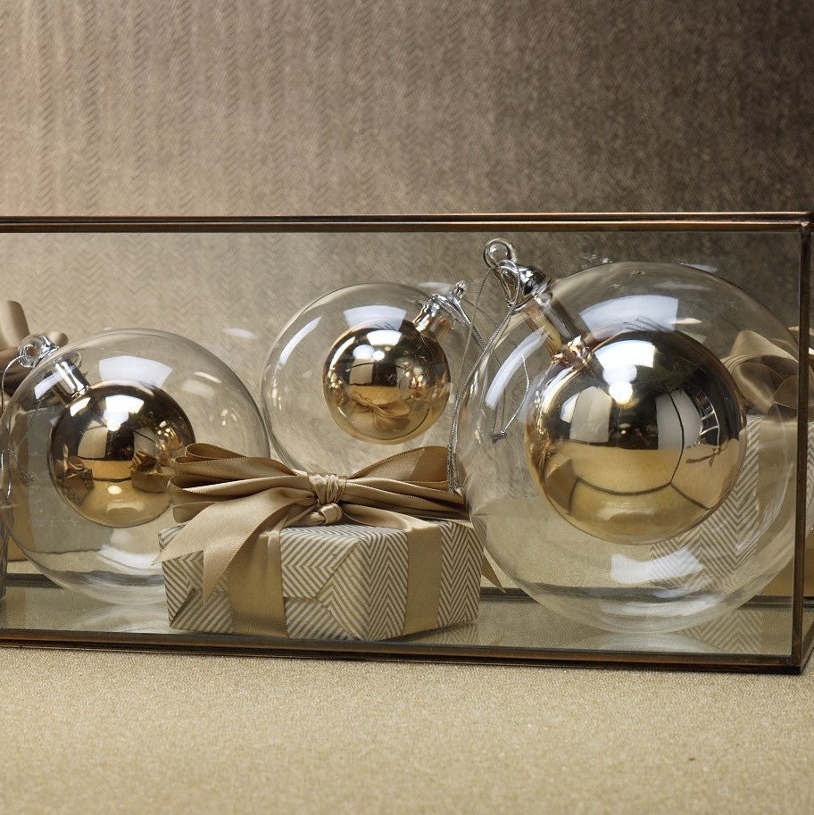 Double Glass Ball Ornament - Gold - Ornaments by Carlyle Avenue