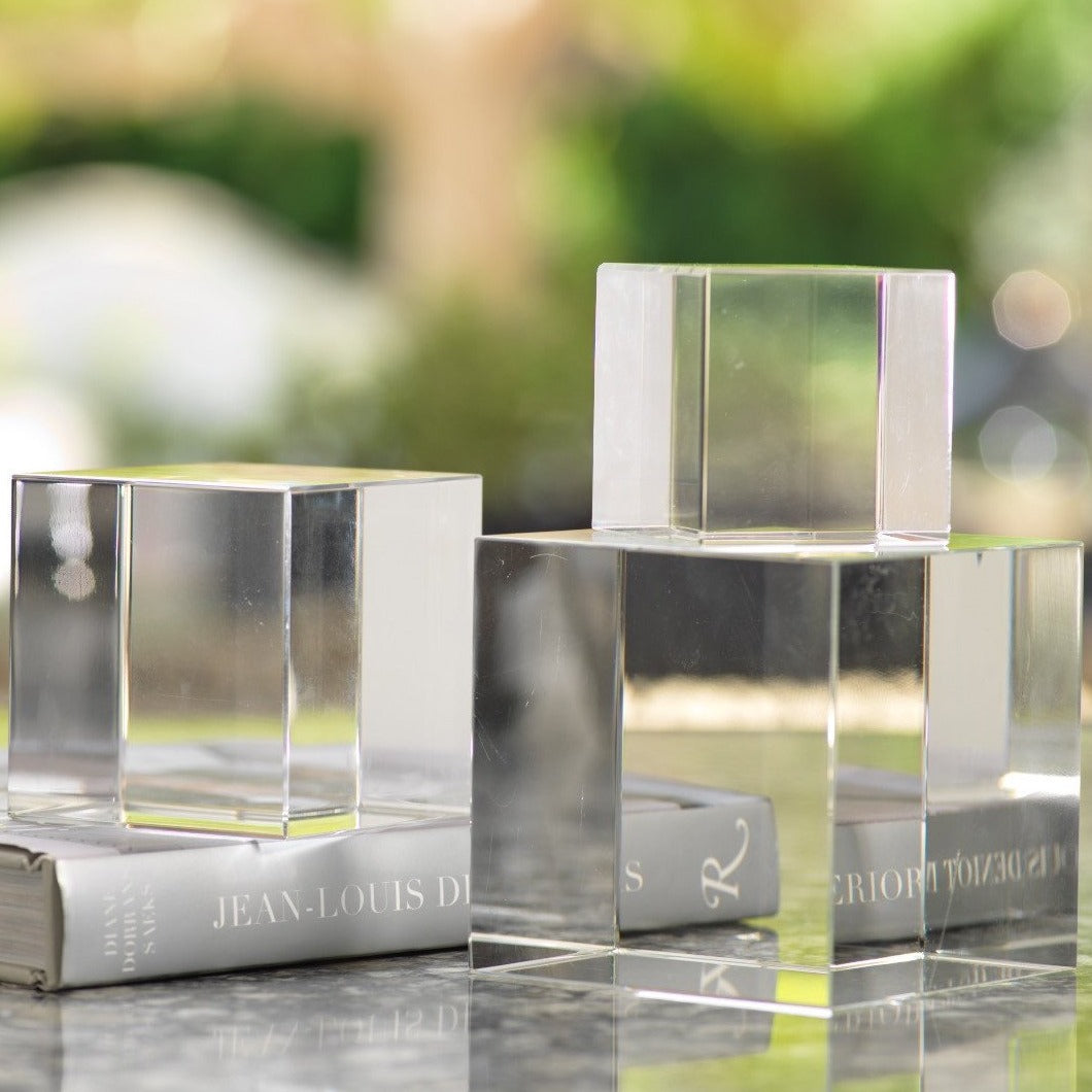 Crystal Glass Cube - Decorative Accessories by Carlyle Avenue