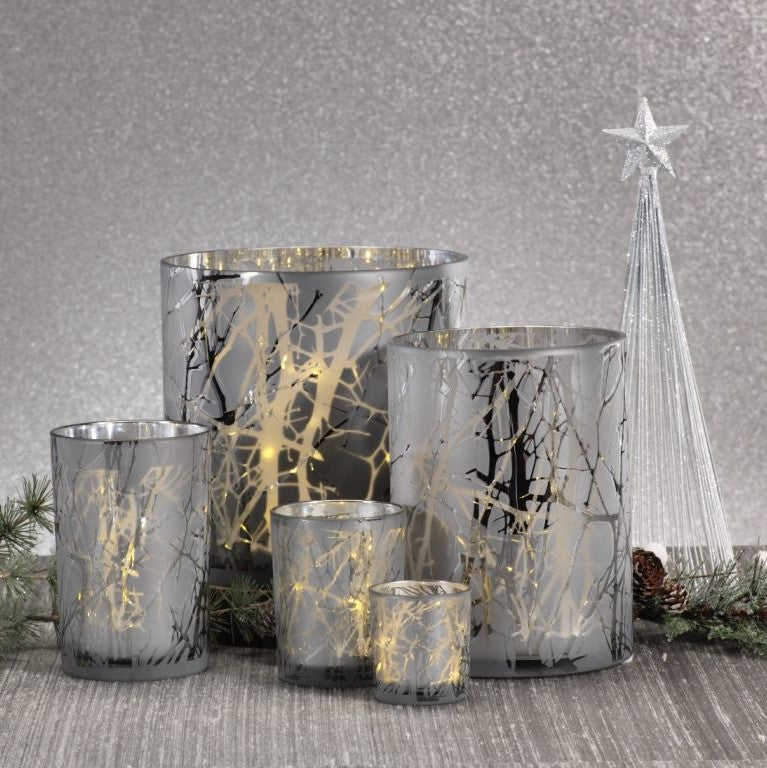 Silver Plated Branch Design LED Glass - Christmas Decor by Carlyle Avenue