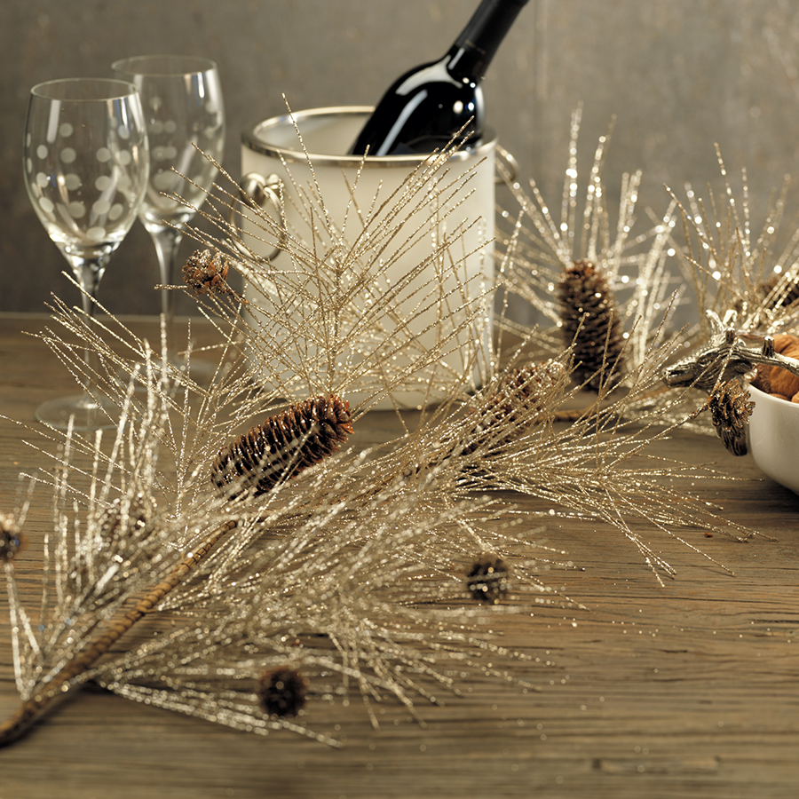 Champagne Spruce and Pinecone Garland - Christmas Decor by Carlyle Avenue