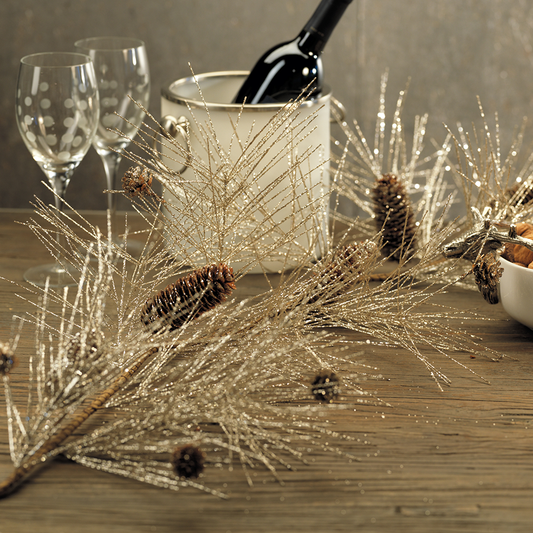 Champagne Spruce and Pinecone Garland - Christmas Decor by Carlyle Avenue