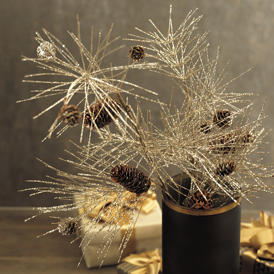 Champagne Spruce and Pinecone Pick - Seasonal & Holiday Decorations by Carlyle Avenue