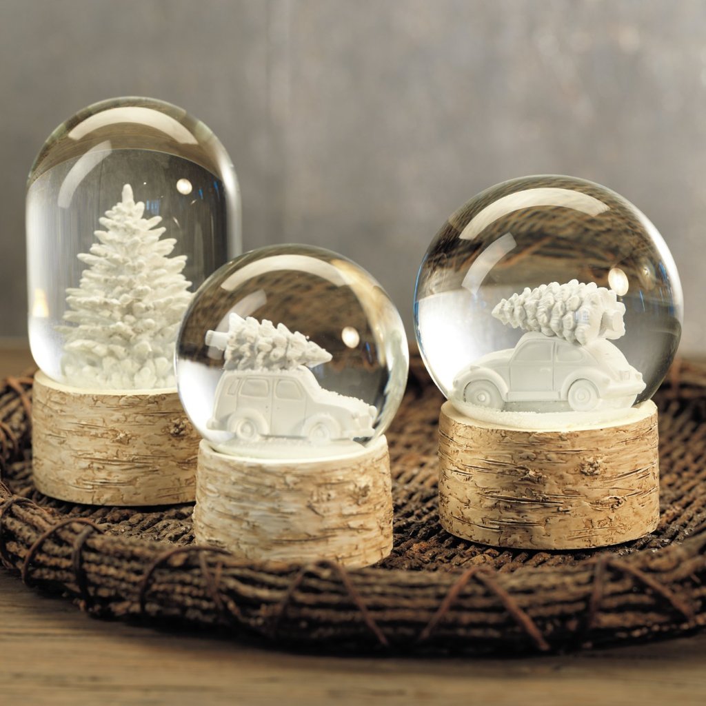 Snow Globe on Birch w/ Tree - Snow Globes by Carlyle Avenue