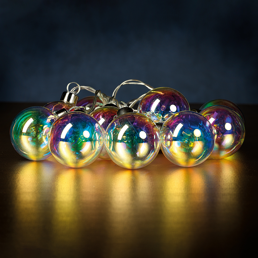 Set of 10 Rainbow LED String Lights in Box - Christmas Decor by Carlyle Avenue