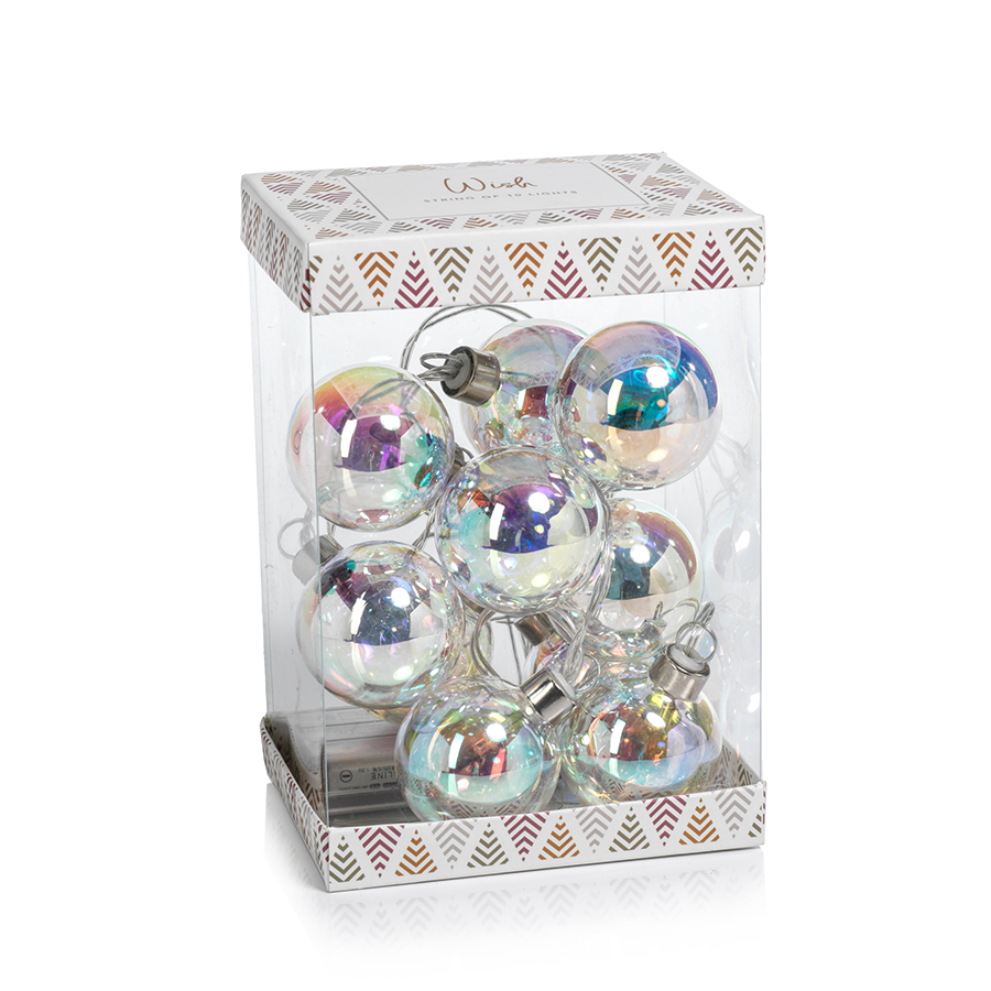 Set of 10 Rainbow LED String Lights in Box - Christmas Decor by Carlyle Avenue