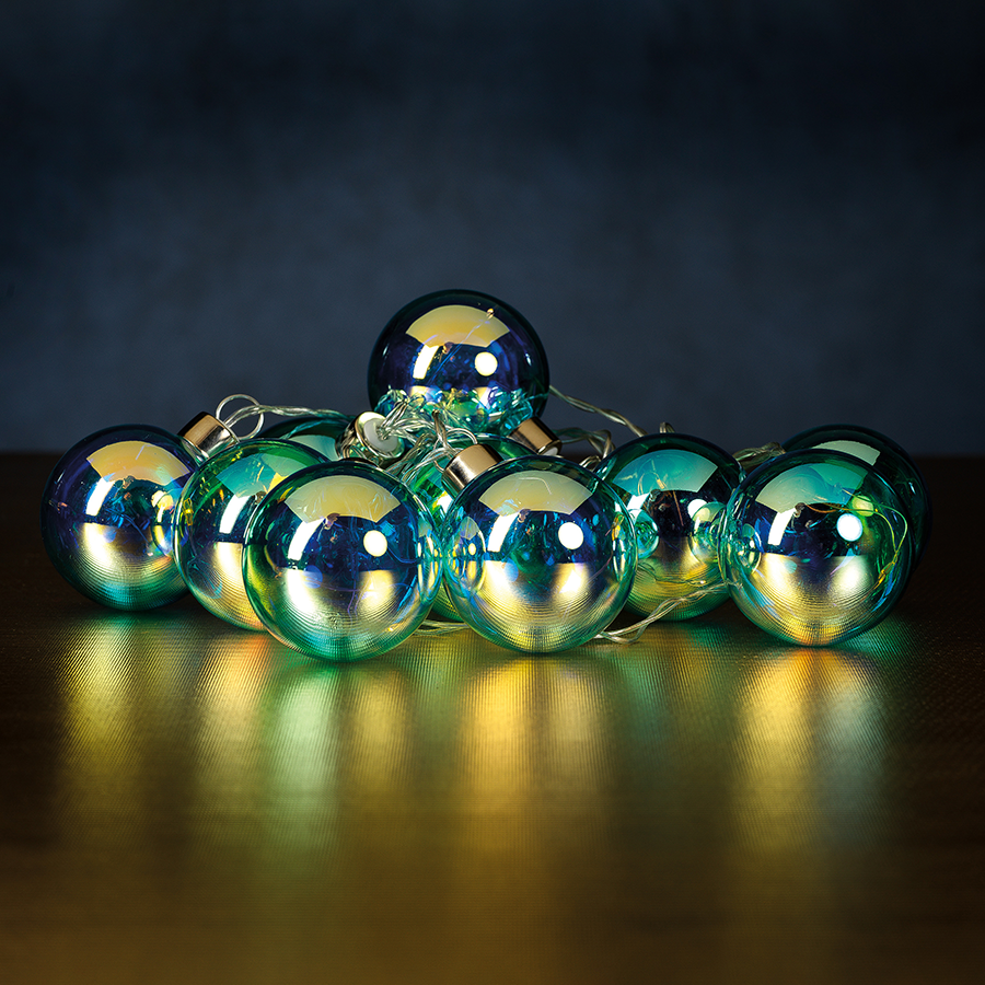 Set of 10 Rainbow LED String Lights in Box - Blue Rainbow - Christmas Decor by Carlyle Avenue
