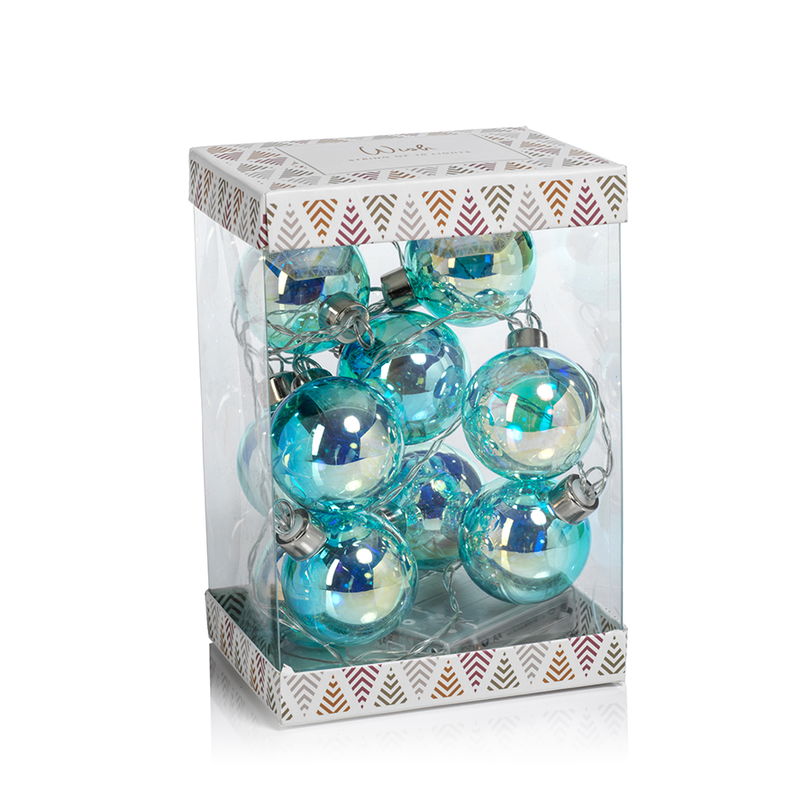 Set of 10 Rainbow LED String Lights in Box - Blue Rainbow - Christmas Decor by Carlyle Avenue