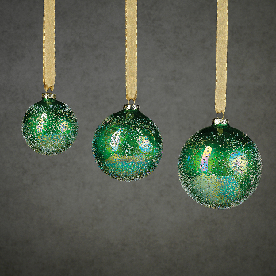 Sugared Green Glass Ornament - Ornaments by Carlyle Avenue