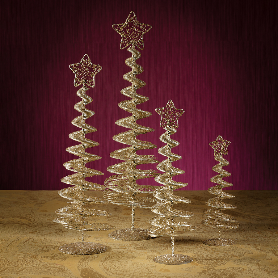 Swirl Wire Tree - Champagne - Christmas Trees by Carlyle Avenue