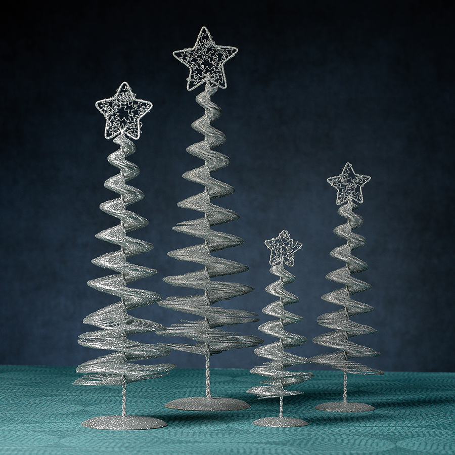Swirl Wire Tree - Silver - Christmas Trees by Carlyle Avenue