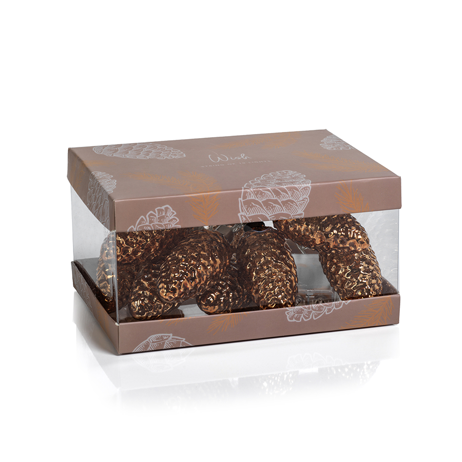 Set of 10 Pinecone LED String Lights in Gift Box - Gold - Lighting by Carlyle Avenue