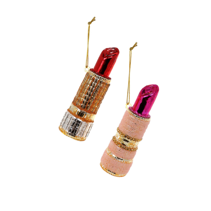 Lux Lipstick Ornament - Set/2 Assorted - Holiday Ornaments by Carlyle Avenue