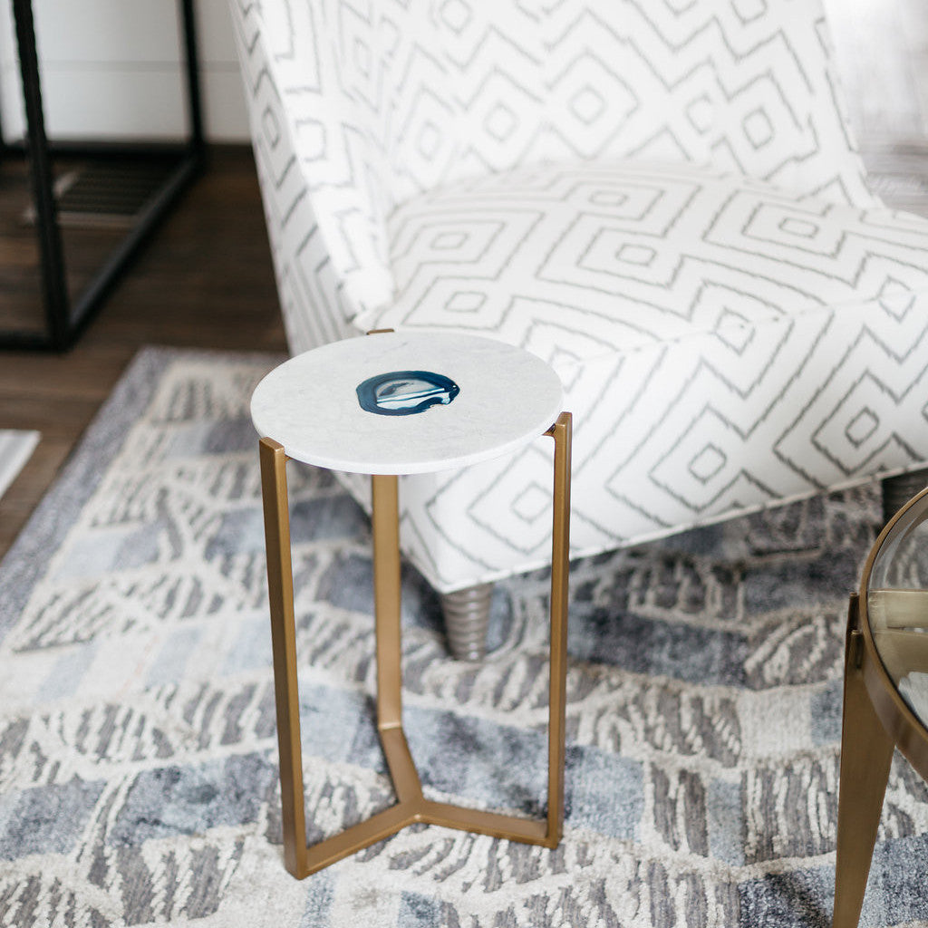Caspian Agate and Marble Inlay Table - Furniture by Carlyle Avenue