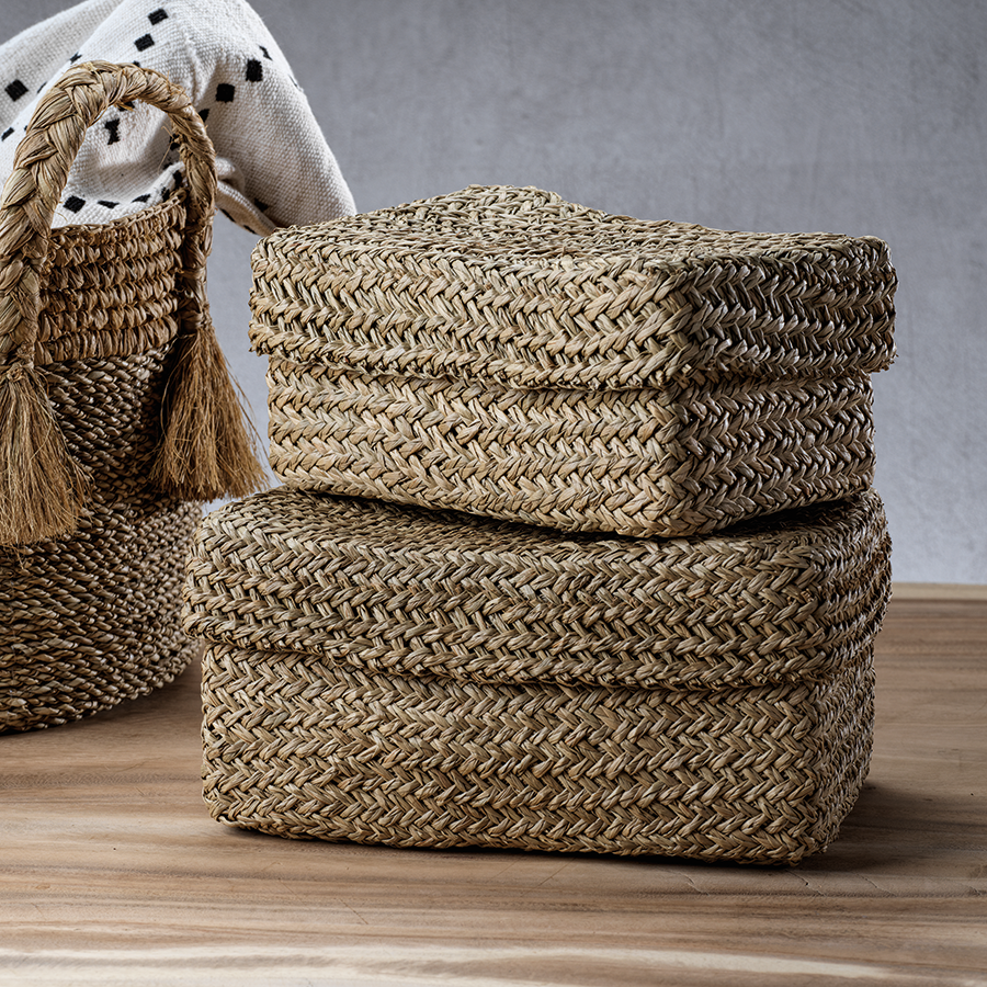 Barletta Woven Storage Boxes - 2 Assorted - Baskets by Carlyle Avenue
