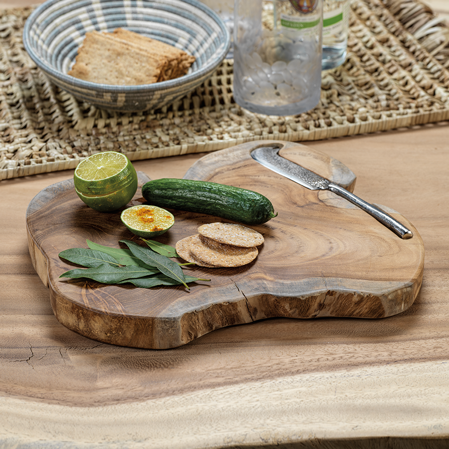 Bali Teak Root Serving Board with Knife - Tray by Carlyle Avenue