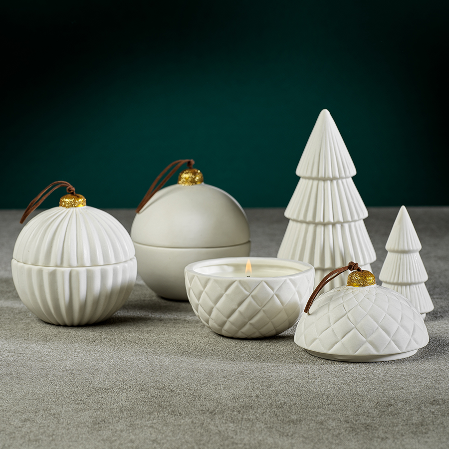 Porcelain Round Ornament Candle - Candles by Carlyle Avenue