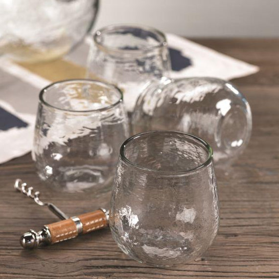 Artisan Hammered Stemless Glass - Set of 4 - Glassware by Carlyle Avenue