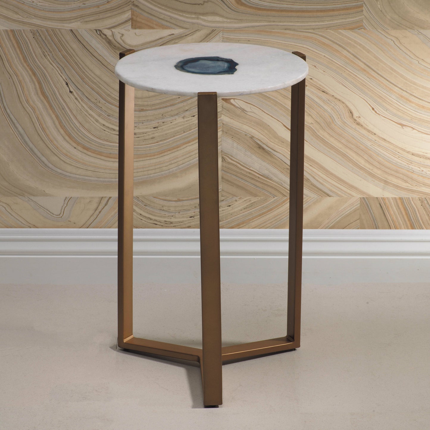 Caspian Agate and Marble Inlay Table - Furniture by Carlyle Avenue