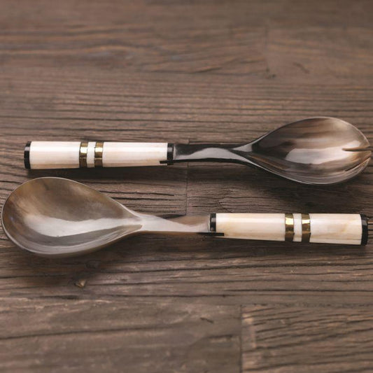 Cote d'Ivoire Salad Server w/White Bone Handle - Kitchenware by Carlyle Avenue