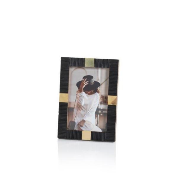 Maha Black Bone w/ Brass Trim Photo Frame - Picture Frames by Carlyle Avenue