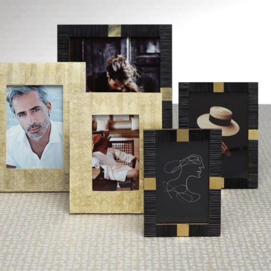 Maha Black Bone w/ Brass Trim Photo Frame - Picture Frames by Carlyle Avenue