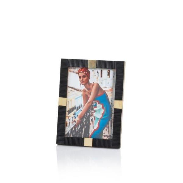 Maha Black Bone w/ Brass Trim Photo Frame - Picture Frames by Carlyle Avenue