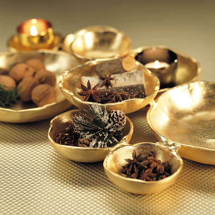 Cluster of Nine Serving Bowls - Gold - Bowls by Carlyle Avenue