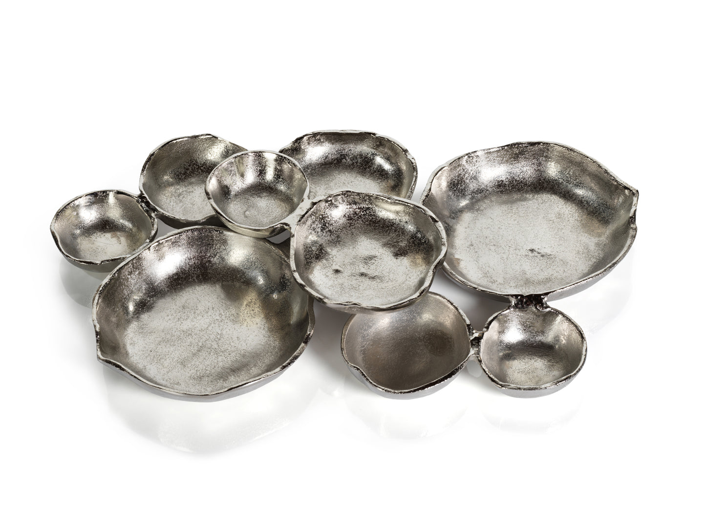 Cluster of Nine Serving Bowls - Nickel - Bowls by Carlyle Avenue