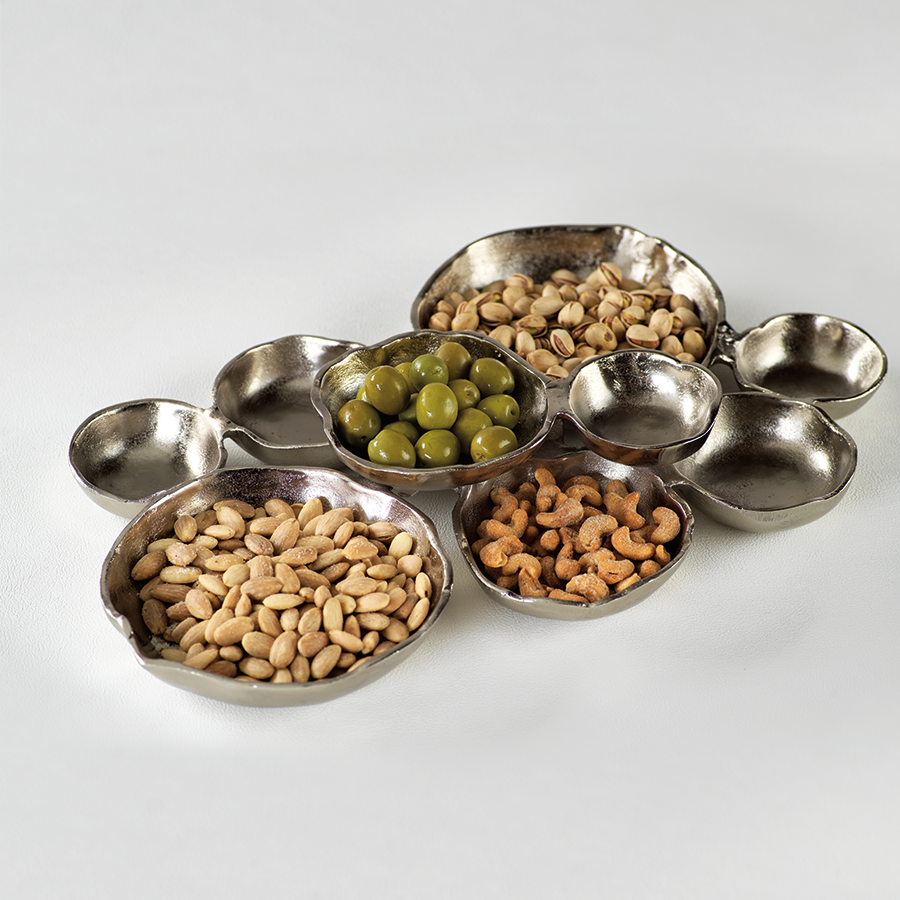 Cluster of Nine Serving Bowls - Nickel - Bowls by Carlyle Avenue