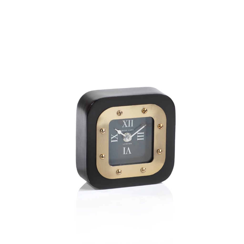 Mark Lane Table Clock - Black w/Gold - Clocks by Carlyle Avenue