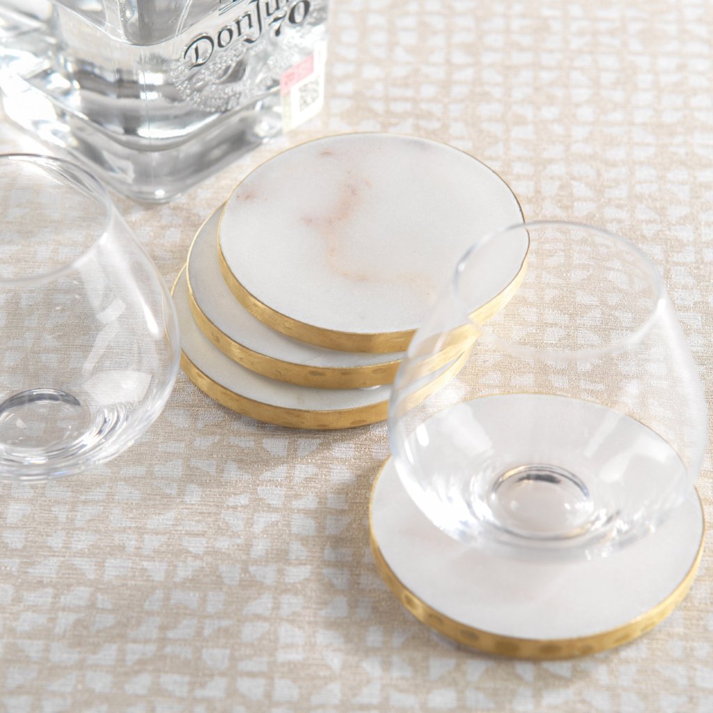 Marmo Marble Round 4" Coasters - Set of 4 - Coasters by Carlyle Avenue