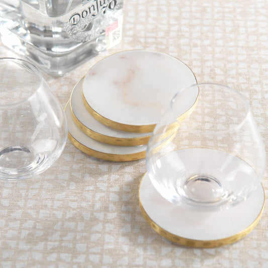 Marmo Marble Round 4" Coasters - Set of 4 - Coasters by Carlyle Avenue