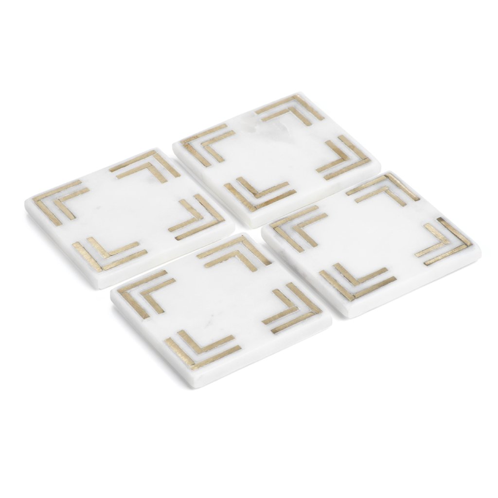 Marmo Marble Square 4" Coasters - Set of 4 - Coasters by Carlyle Avenue