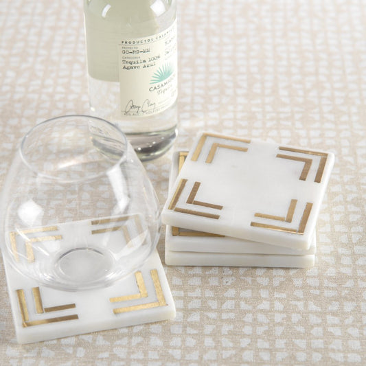 Marmo Marble Square 4" Coasters - Set of 4 - Coasters by Carlyle Avenue
