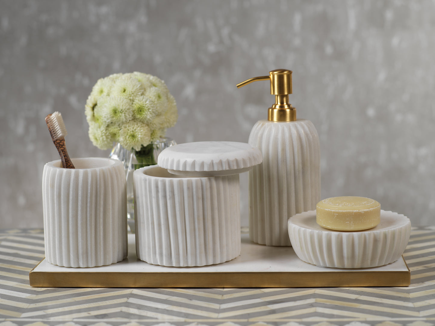 Marmo Marble Vanity Set - Decorative Accessories by Carlyle Avenue