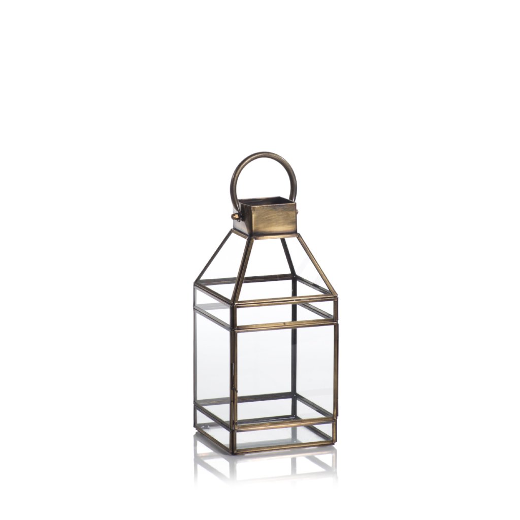 Medici Antique Brass Lantern - Candle Holders by Carlyle Avenue