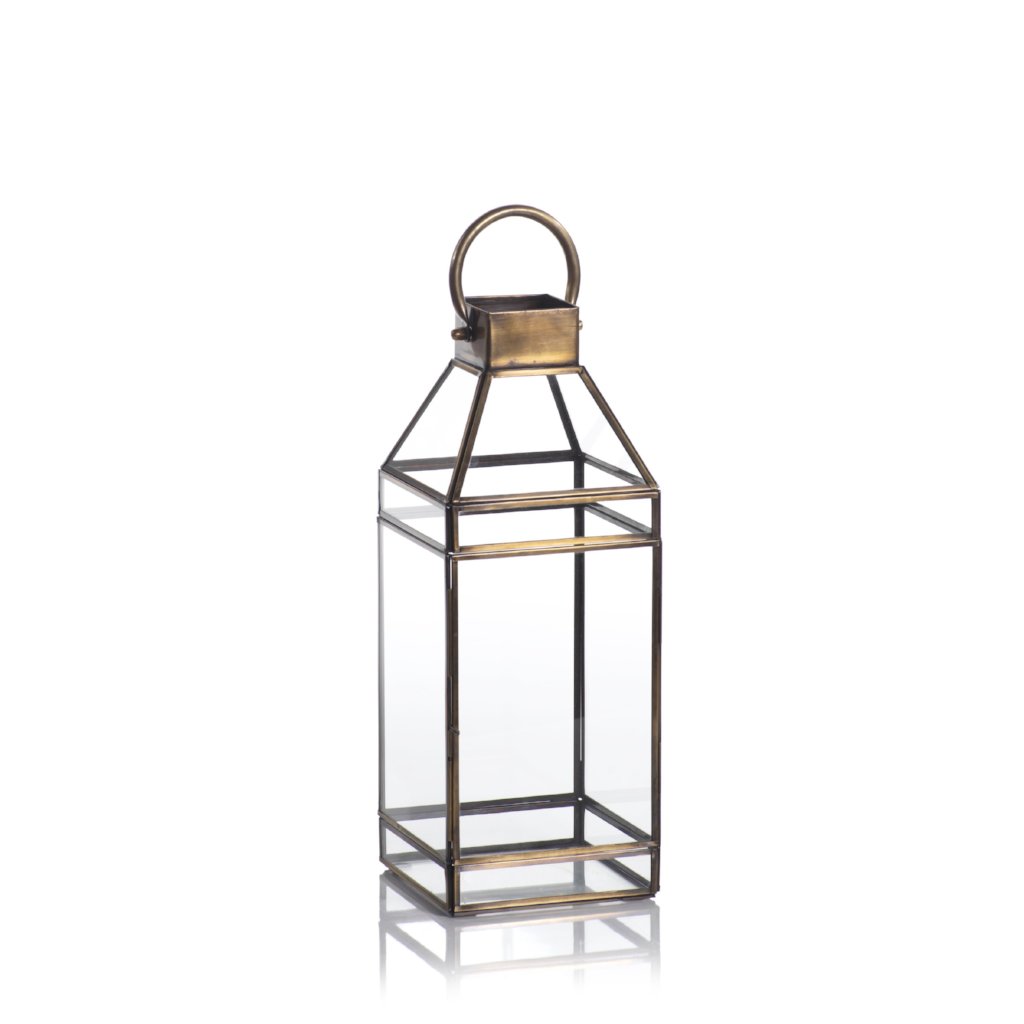 Medici Antique Brass Lantern - Candle Holders by Carlyle Avenue